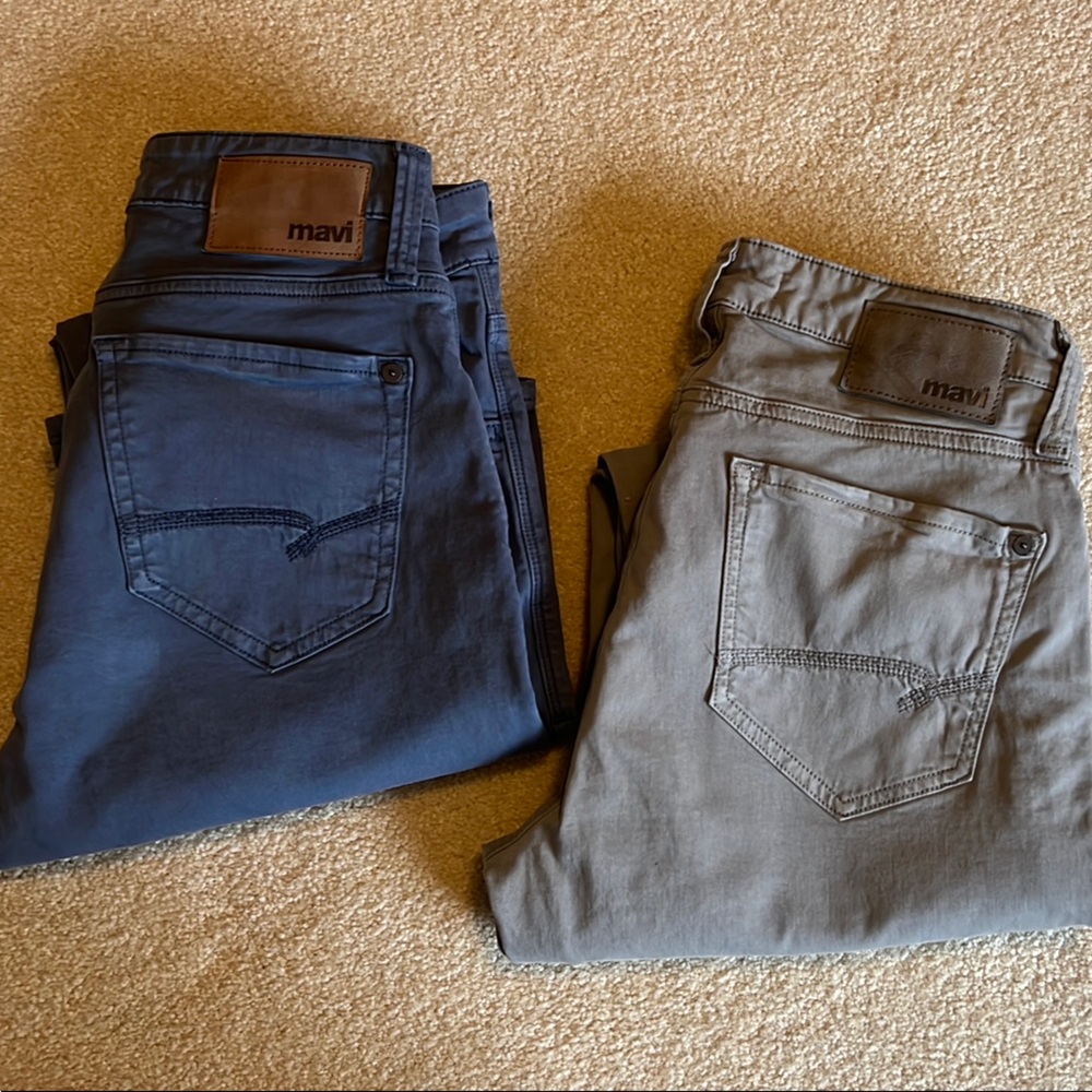 Mavi Zach Straight leg Men’s Chino Pants Blue Gray 29x32 Two Pair Lot